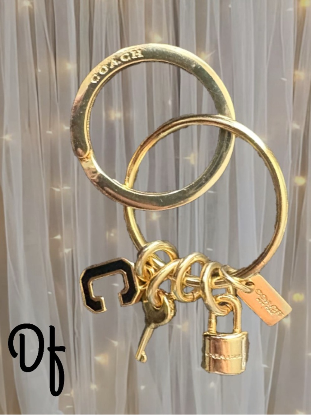 Coach Gold-Tone Keyring Charm - Gold